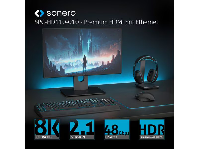 sonero Kabel 8K HDMI - HDMI, 2 m