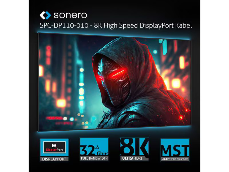 sonero Kabel 8K DisplayPort - DisplayPort, 1 m