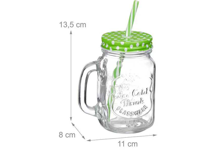 relaxdays Trinkglas Summer 500 ml, 12 Stück, Mehrfarbig