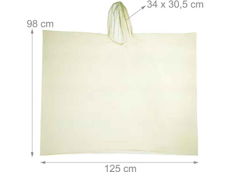 relaxdays Regenponcho 20 Stück, Gelb