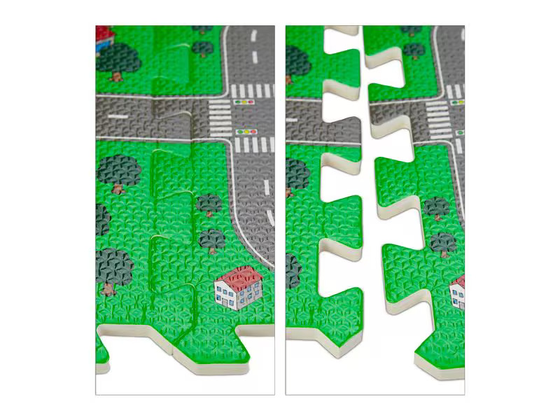 relaxdays Puzzlematte Strasse für Kinder