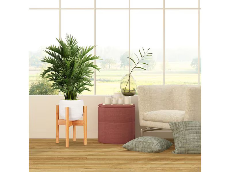 relaxdays Pflanzenständer verstellbar 35.5 cm, Hellbraun