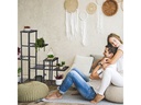 relaxdays Pflanzenständer mit Rollen 91.5 cm, Schwarz