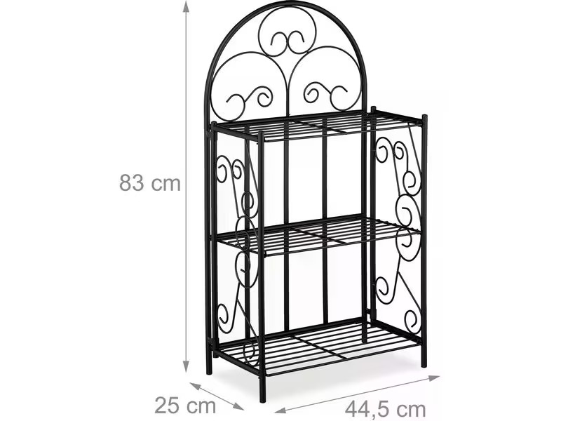 relaxdays Pflanzenständer Antik 83 cm, Schwarz