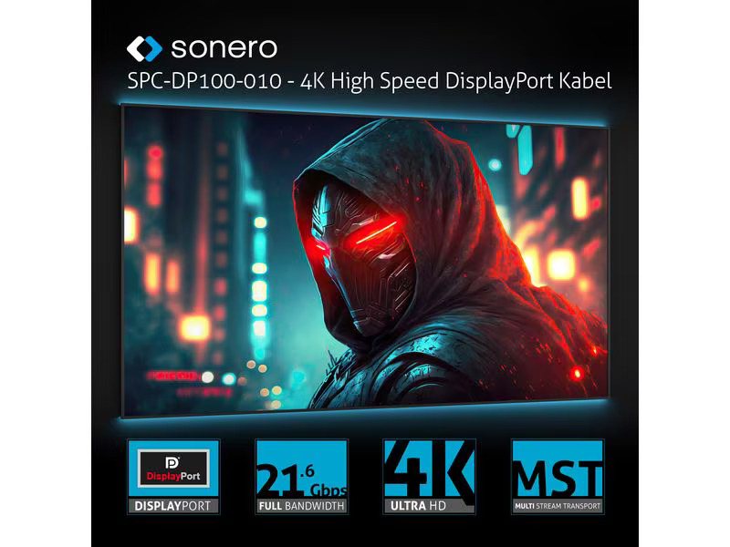 sonero Kabel DisplayPort - DisplayPort, 3 m