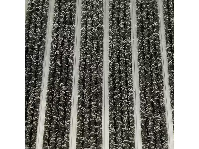 relaxdays Fussmatte Aluminium 40 cm x 60 cm, Schwarz/Silber