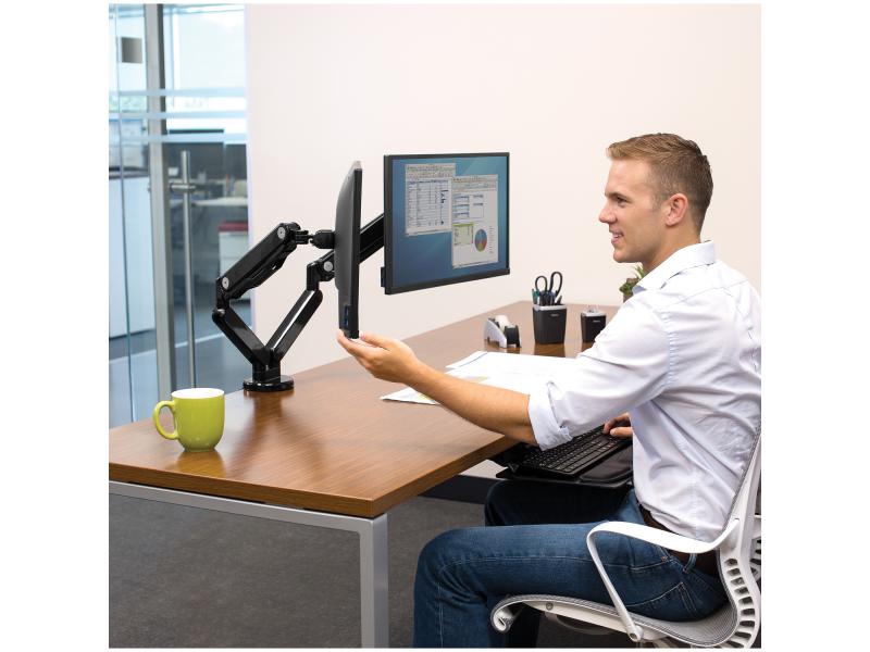 Fellowes TV-/Display-Standfuss Platinum für 2 Monitore