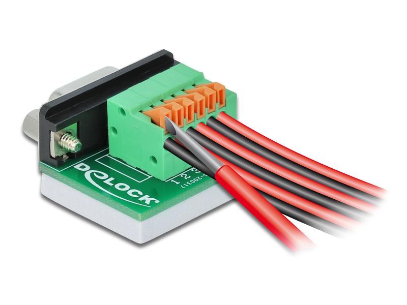 Delock Adapter Terminalblock RS232 DB9 Buchse horizontal 0 m