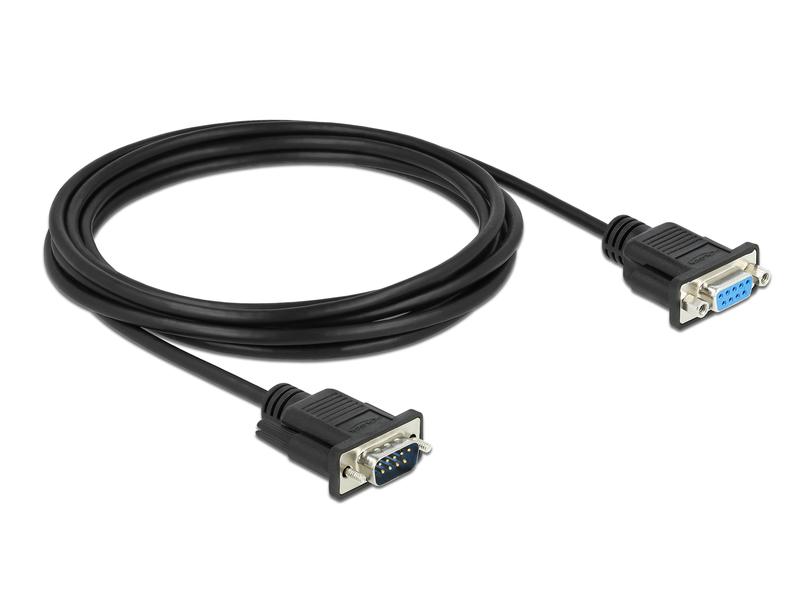 Delock Anschlusskabel Nullmodem RS-232 DB9, f-m 3 m