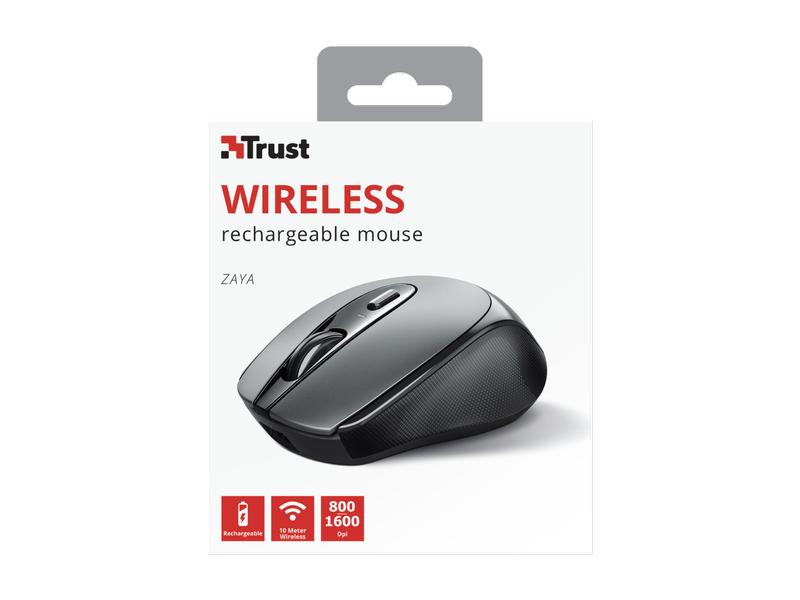 Trust Maus Zaya Rechargeable Schwarz