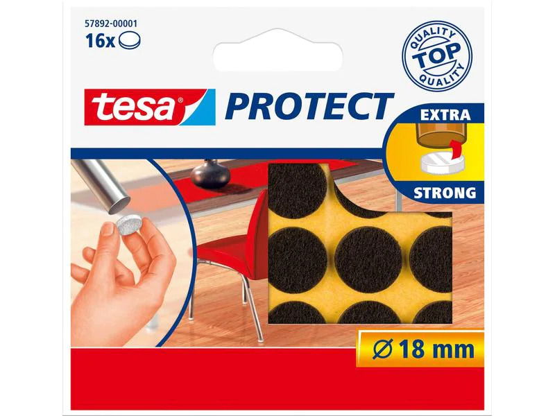 tesa Stuhlbeingleiter Protect Ø 18 mm 16 Stück, Braun