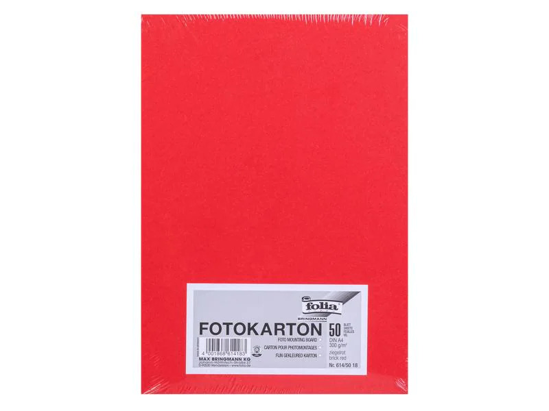 Folia Fotokarton A4, 300 g/m², 50 Blatt, Ziegelrot