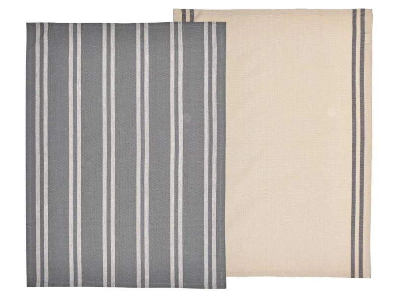 Södahl Geschirrtuch-Set Soft 2 Stück, Beige/Grau
