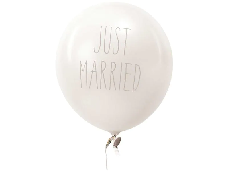 Rico Design Luftballon Just Married Ø 30 cm, 12 Stück, Weiss