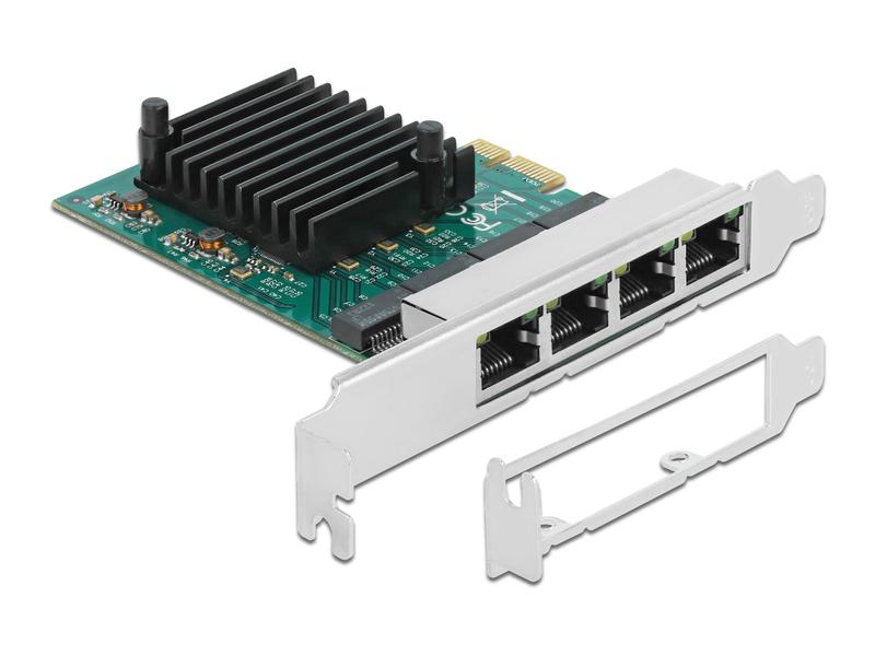 Delock Netzwerkkarte 4x 1Gbps, RTL8111 PCI-Express x1