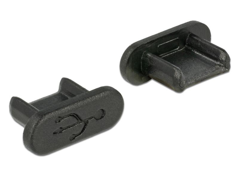 Delock Blindstecker/Staubschutz USB-MicroB 10 Stück Schwarz