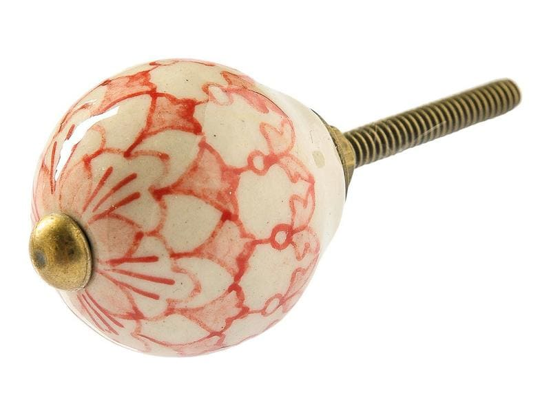 Tranquillo Möbelgriff handgemacht, Ø 3 cm, Weiss/Gold