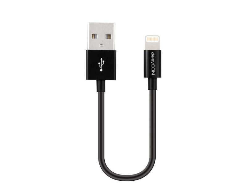 deleyCON USB 2.0-Kabel  USB A - Lightning 0.15 m