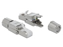 Delock Stecker RJ45 Cat.6 1 Stück, Grau, geschirmt, werkzeugfrei