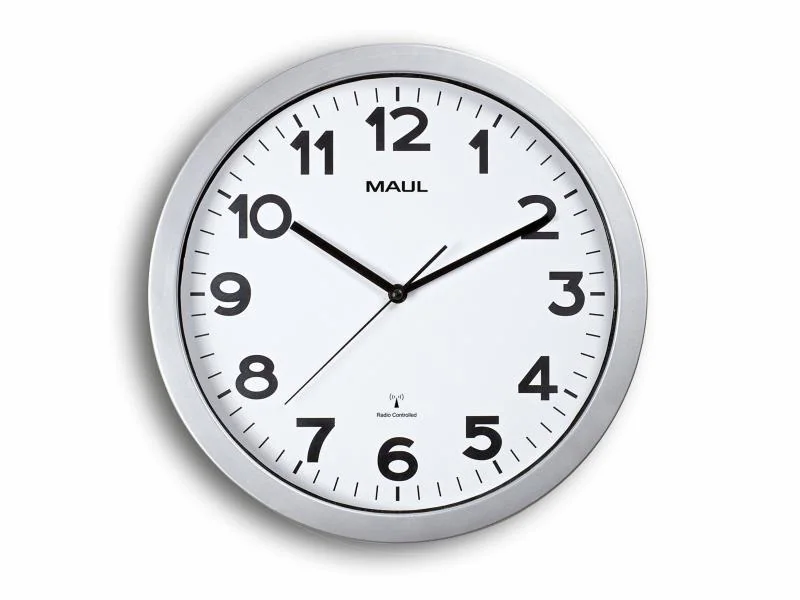 Maul Wanduhr MAULstep Ø 35 cm Silber/Weiss