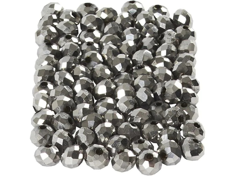 Creativ Company Glasschliffperlen 3 mm x 4 mm Anthrazit
