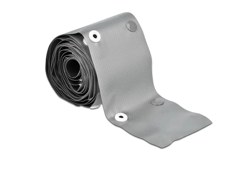 Delock Kabelschlauch 2 m x 10 mm, Knopfverschluss Grau