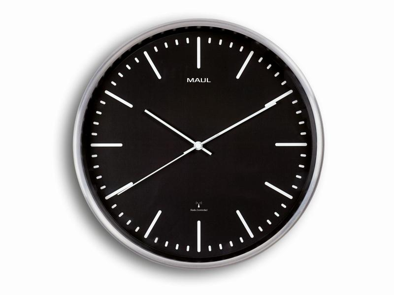 Maul Wanduhr MAULfly Ø 30 cm Schwarz/Silber