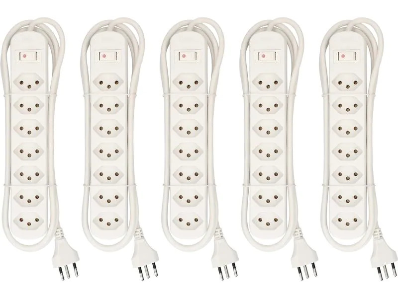 Max Hauri Steckdosenleiste Basic-Line 7x T13 5er Set
