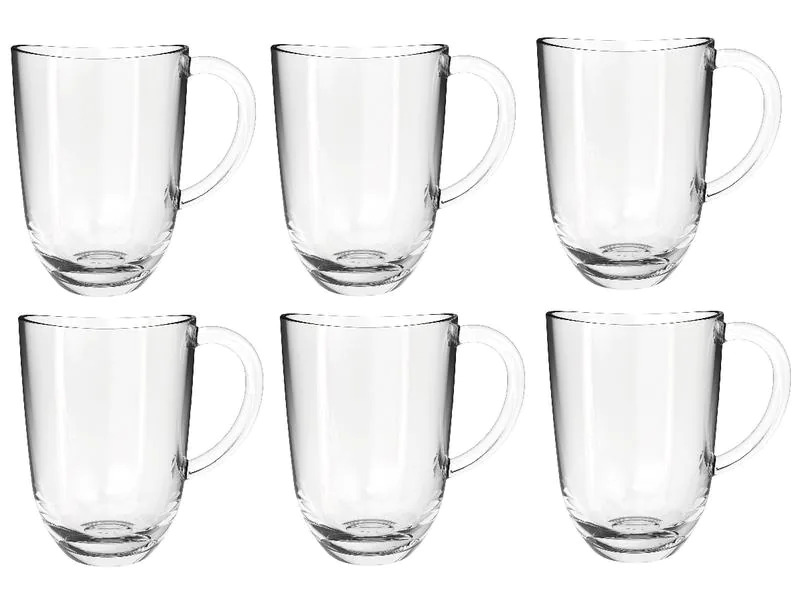Leonardo Latte Macchiato Tasse Napoli 380 ml, 6 Stück, Transparent