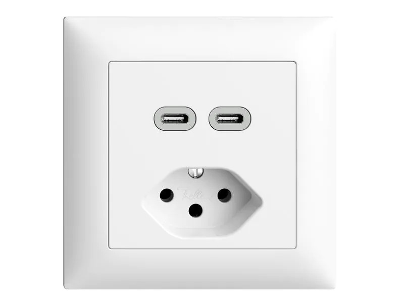 Feller EDIZIOdue Steckdose 2x USB-C 3 A, 15 W