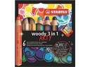 STABILO Farbstifte Woody Arty 3in1 6 Stück
