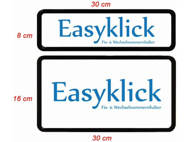 EASYKLICK Kennzeichenhalterset hoch, Schwarz