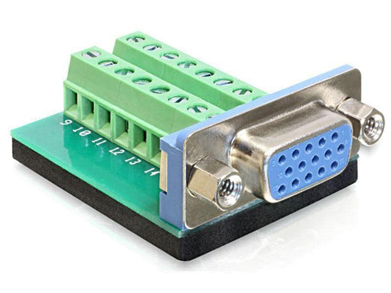 Delock Adapter VGA 16Pin Terminalblock Buchse