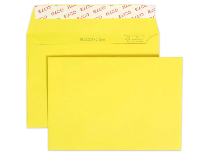 ELCO Couvert Color C6, Keine Fenster, 25 Stück, Gelb