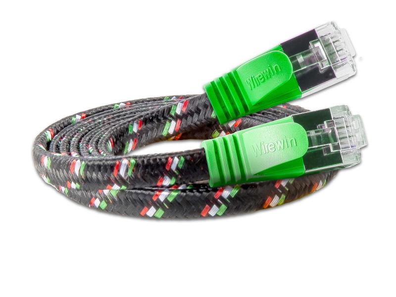 SLIM Slimpatchkabel RJ-45 - RJ-45, Cat 6, STP, 1 m, Grün