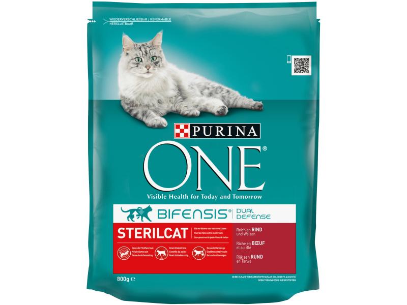 Purina ONE Trockenfutter Sterilcat Rind &amp; Weizen, 800 g