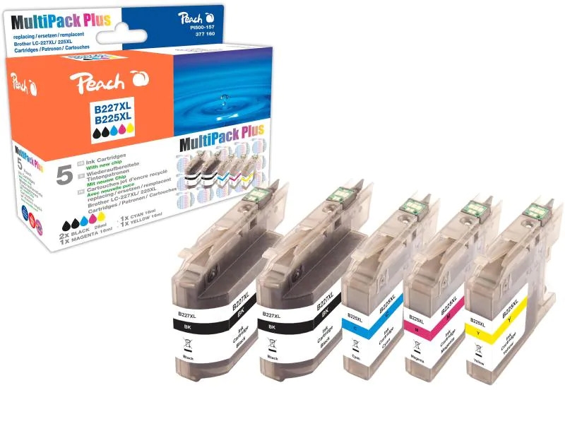 Peach Tintenset Brother LC-227XL / LC-225XL C, M, Y, 2x BK