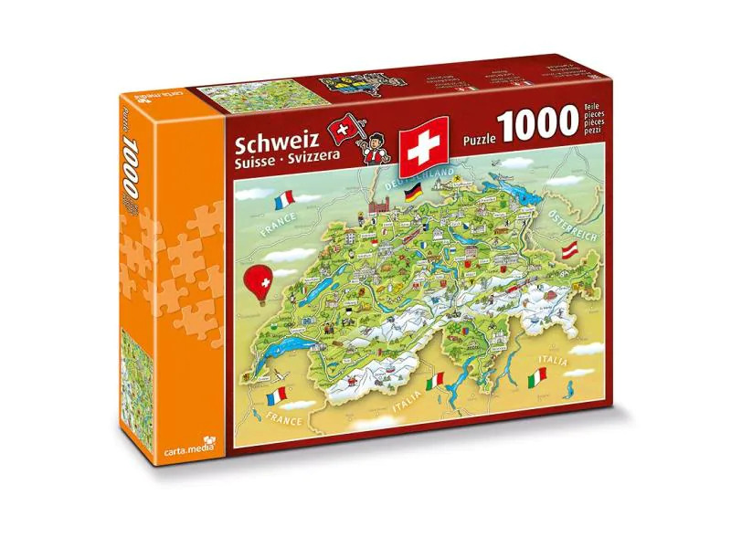 Carta.Media Puzzle Illustrierte Schweizerkarte