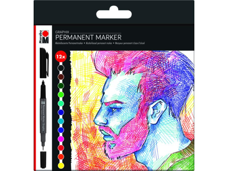 Marabu Permanent-Marker Graphix Significant 12 Stück