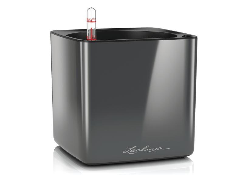 Lechuza Blumentopf CUBE Glossy 16 Schwarz glanz