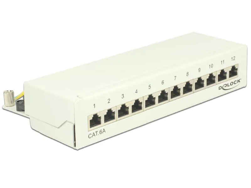 Delock Netzwerkpanel 12 Port Desktop Cat.6A LSA weiss
