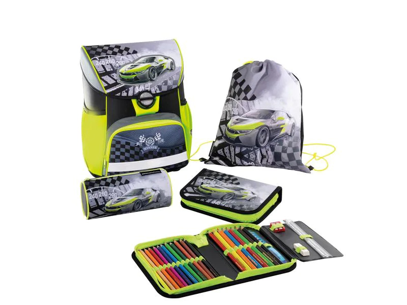 Eberhard Faber Schulthek-Set Racecar 4-teilig, Grün