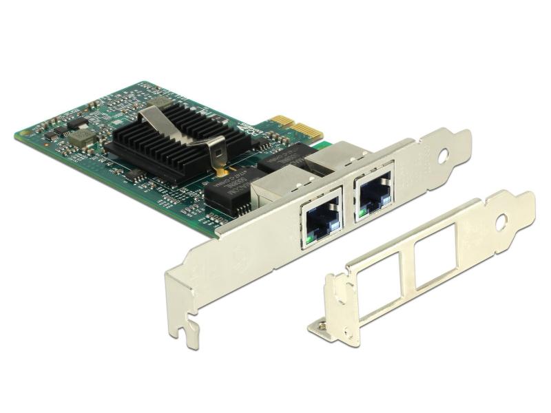 Delock Netzwerkkarte 2x1Gbps, PCI-Express x1 Intel 82576 Chipset