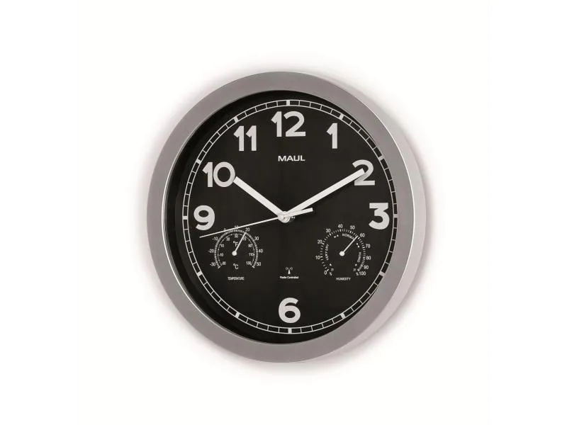 Maul Wanduhr MAULdrive Ø 30 cm Schwarz/Silber