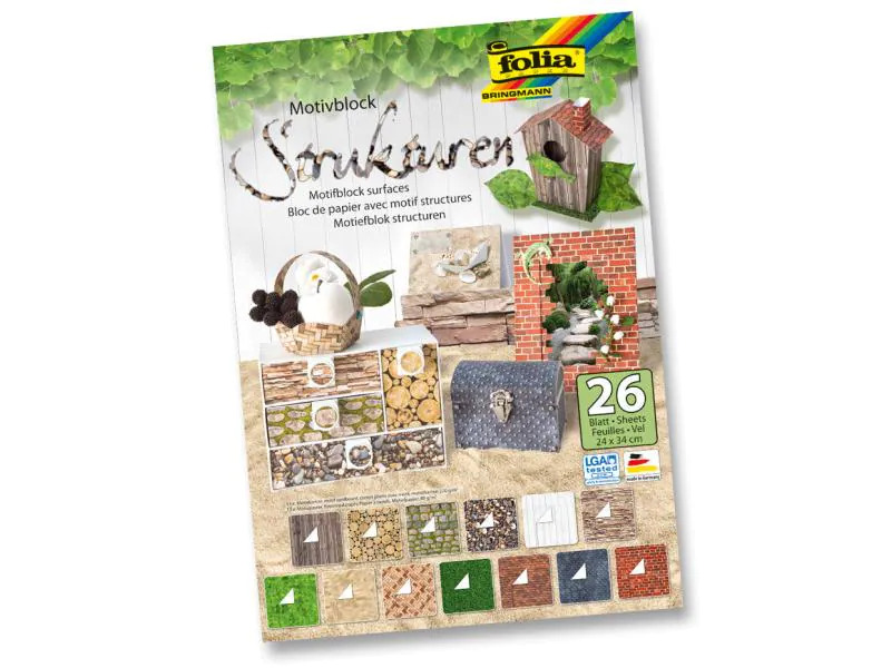 Folia Motivblock Strukturen Mehrfarbig