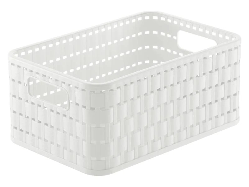 Rotho Aufbewahrungskorb Country 23.7 x 15.8 x 10.8 cm, Weiss