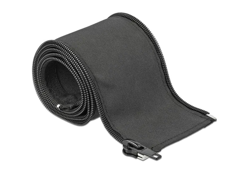 Delock Kabelschlauch 1 m x 25 mm, mit Reissverschluss Schwarz