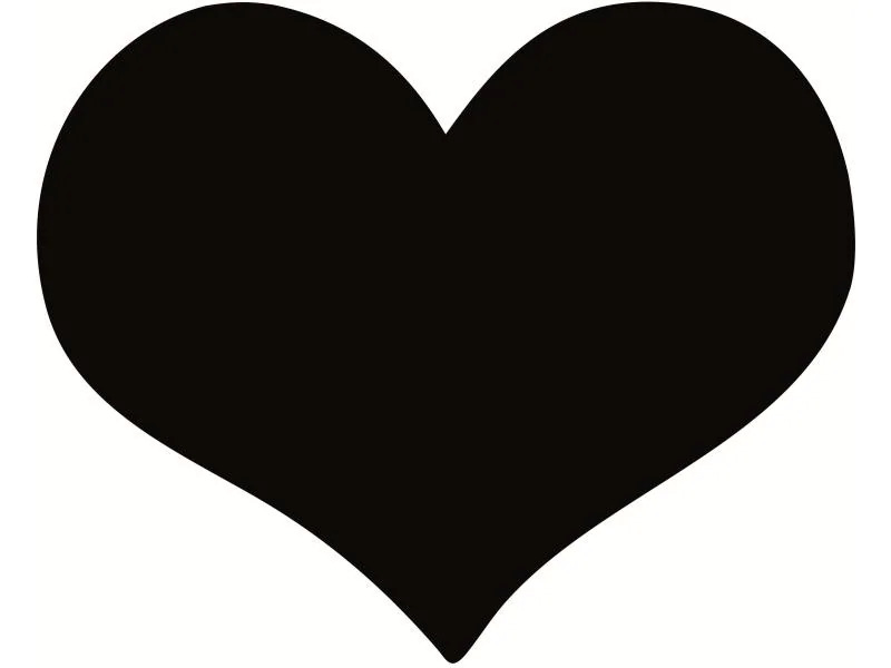 Securit Kreidetafel Silhouette Heart mit Klett, Schwarz