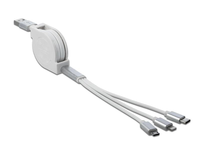 Delock USB 2.0-Kabel USB A – Lightning/Micro-USB B/USB C 0.82 m