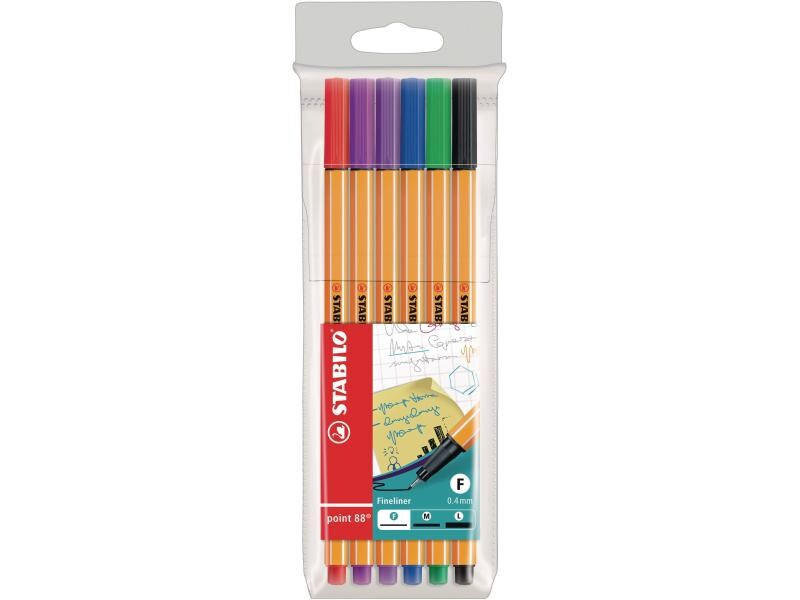 STABILO Fineliner point 88 6 Stück, Mehrfarbig